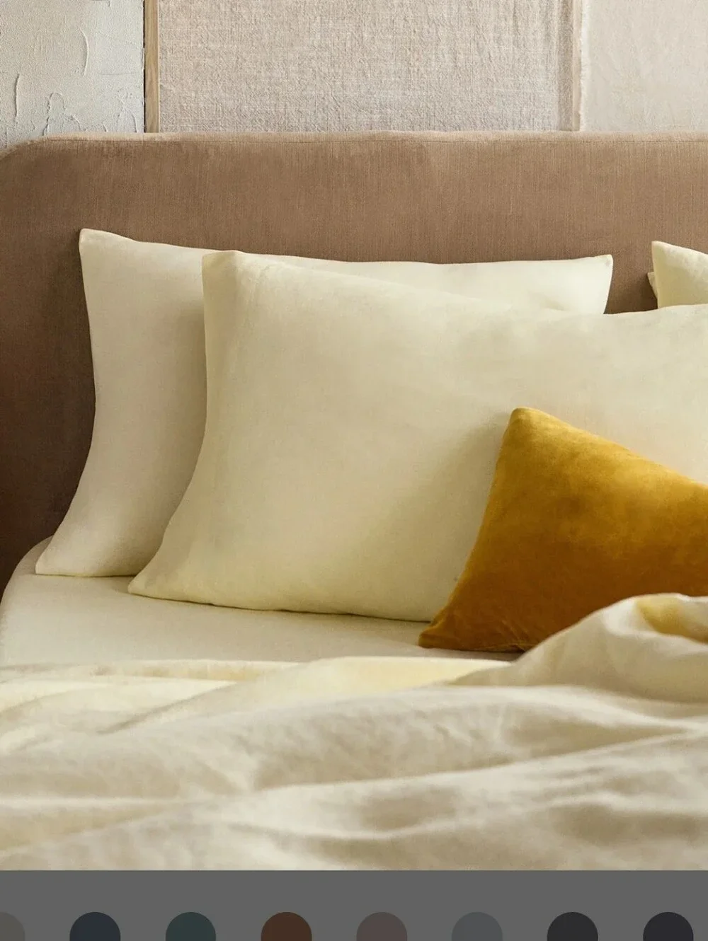Quince 4 Linen King Pillow Shams, Sea Mist/Butter, NEW! - Picture 5 of 15